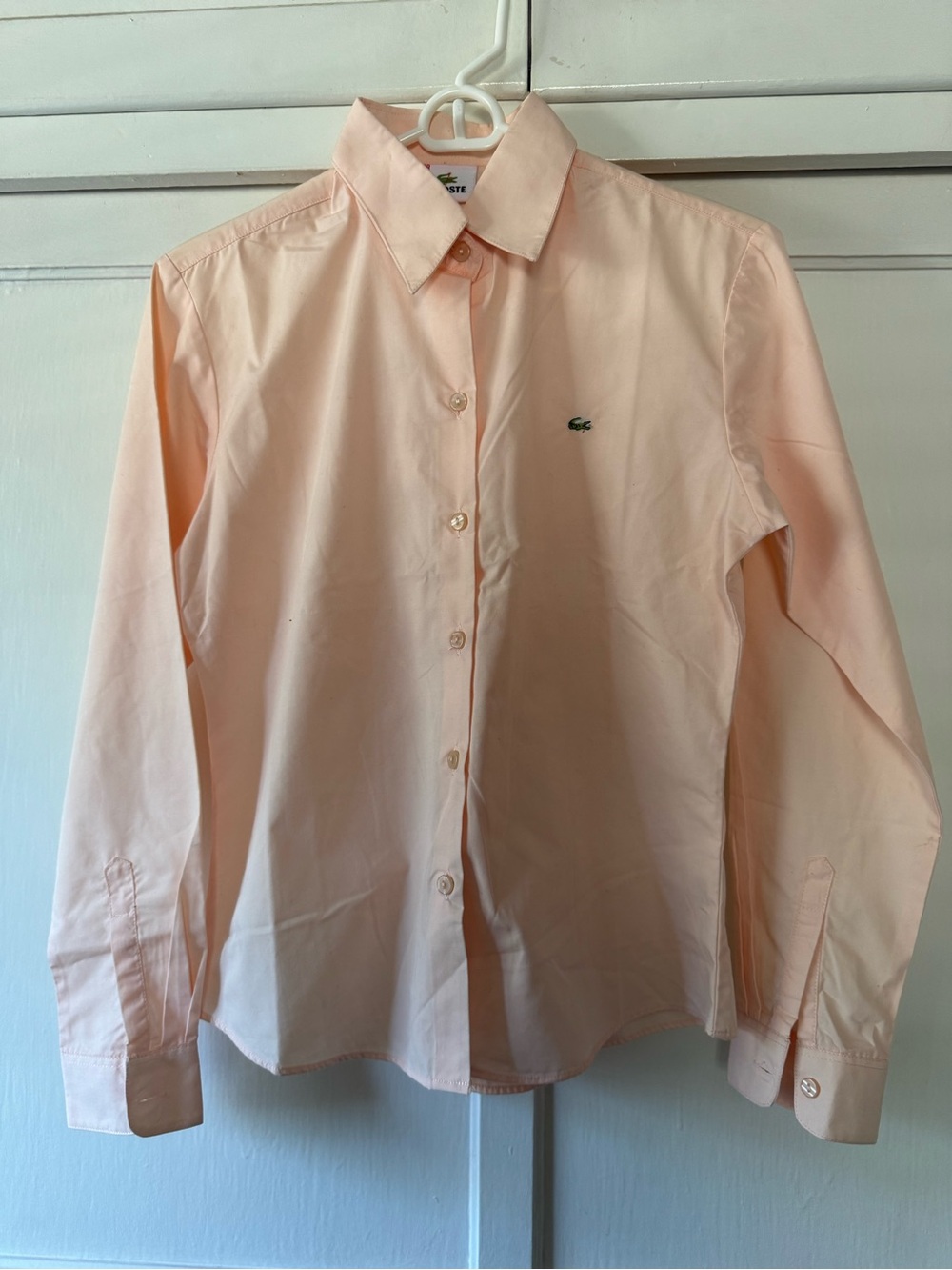 Lacoste Light Peach Button-Up Shirt Sz S